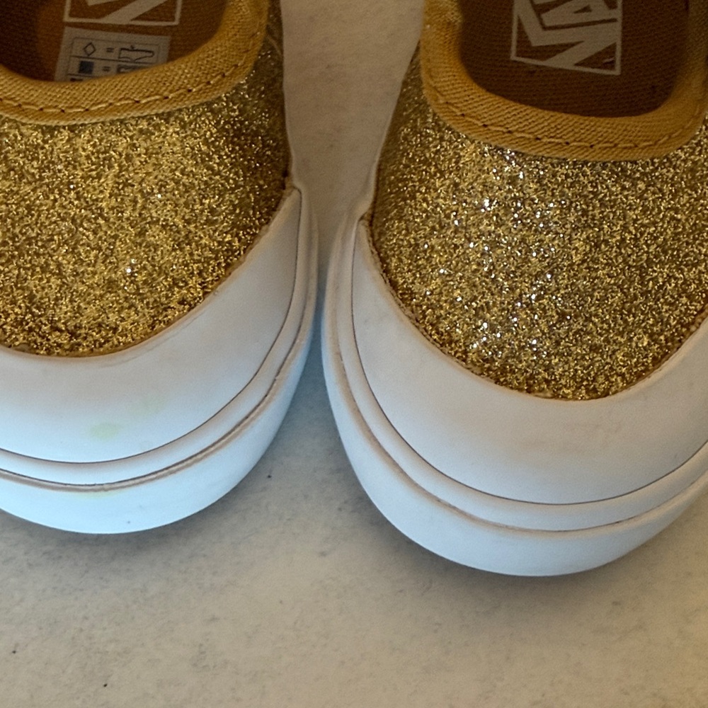 Gold Glitter vans Mary Jane’s Shoes size 5.5 toddler - Picture 5 of 7
